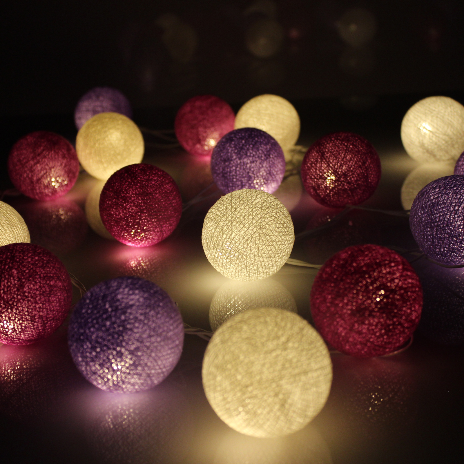Purple tone globe led fairy lights