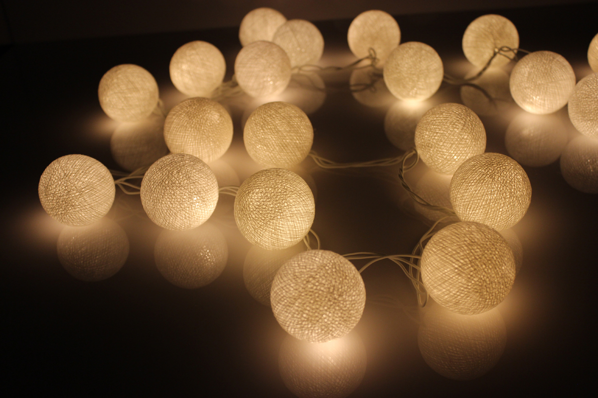 White Globe Ball LED String Fairy Lights