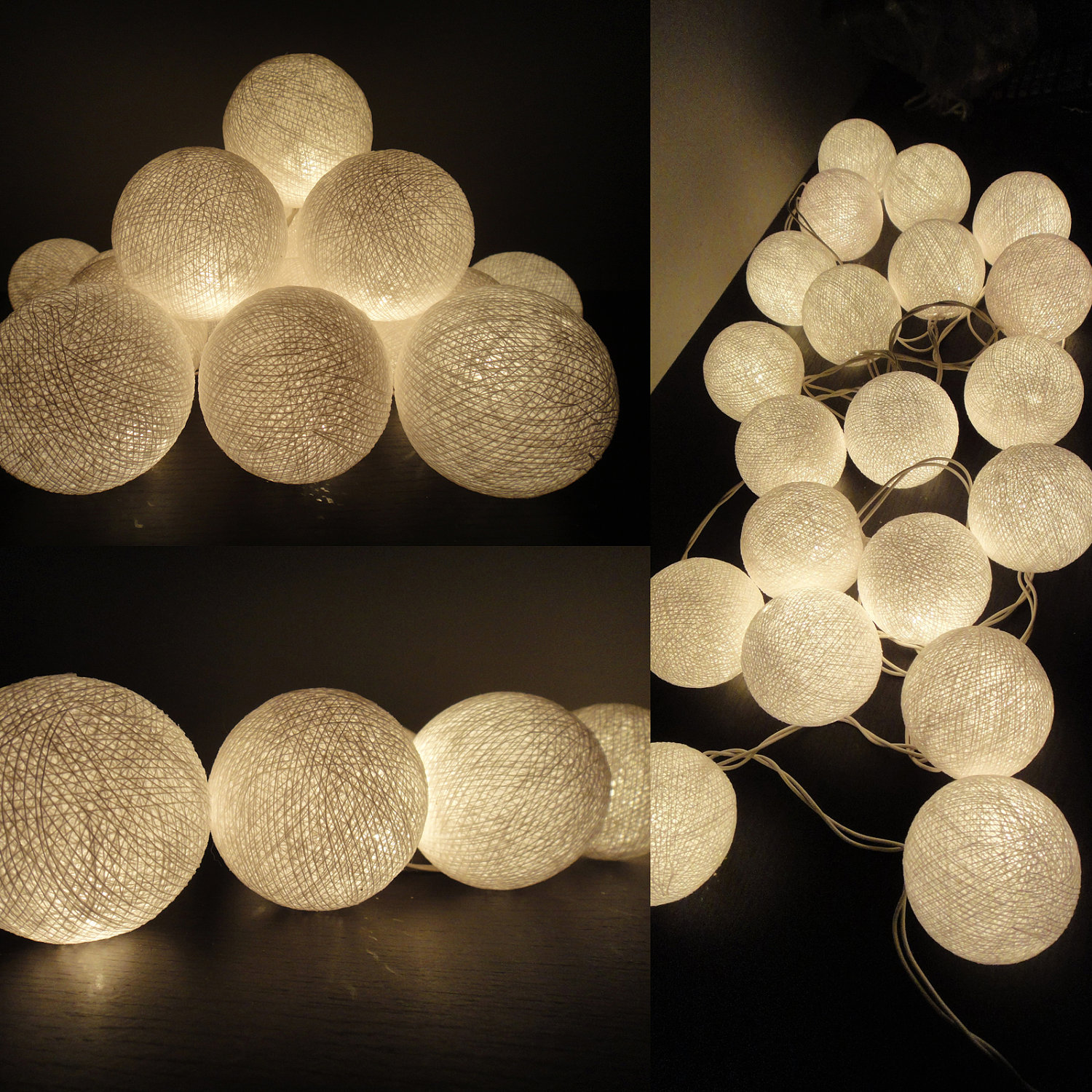White Globe Ball LED String Fairy Lights